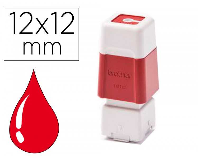 Sello automatico brother 12 mm x 12 mm rojo
