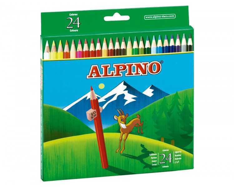 Lapices de colores alpino 658 caja de 24 colores largos