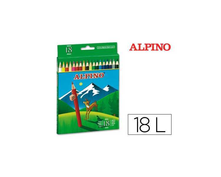 Lapices de colores alpino 656 caja de 18 colores largos