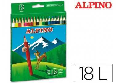 Lapices de colores alpino 656 caja de 18 colores largos