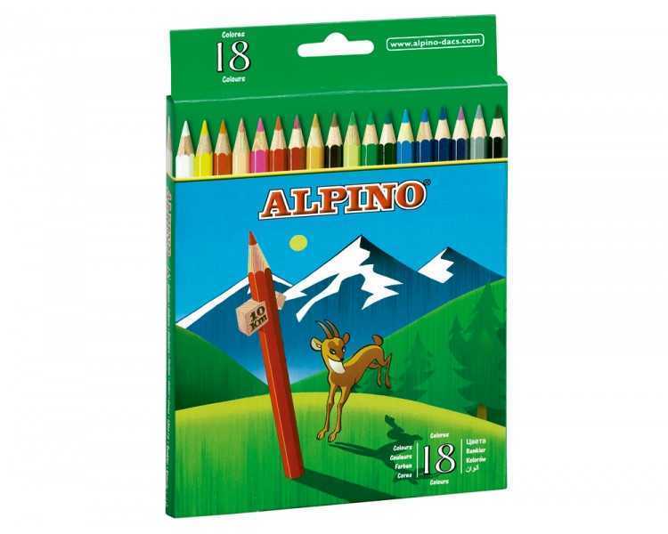 Lapices de colores alpino 656 caja de 18 colores largos
