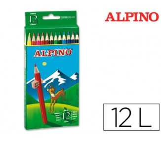 Lapices de colores alpino 654 caja de 12 colores largos