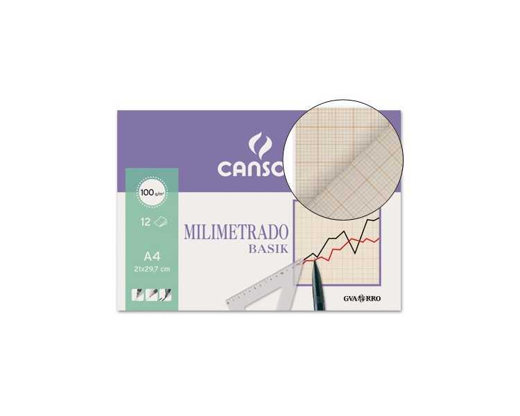 Papel milimetrado guarro 210x297 mm minipack de 12 hojas