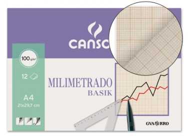 Papel milimetrado guarro 210x297 mm minipack de 12 hojas