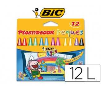 Lapices cera plastidecor peques caja de 12 colores surtidos