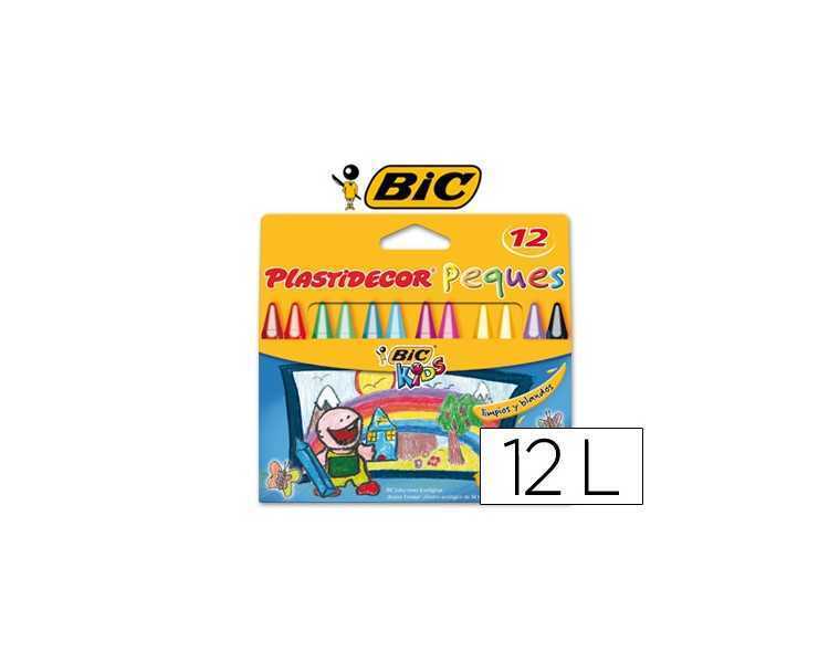 Lapices cera plastidecor peques caja de 12 colores surtidos