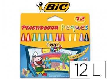 Lapices cera plastidecor peques caja de 12 colores surtidos