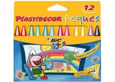 Lapices cera plastidecor peques caja de 12 colores surtidos