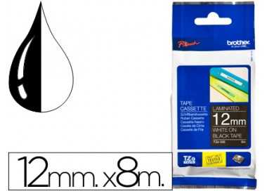 Cinta brother tze335 negro-blanco 12mm longitud 8mts