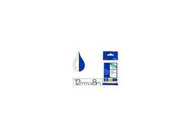 Cinta brother tze233 blanco-azul 12mm longitud 8 mt
