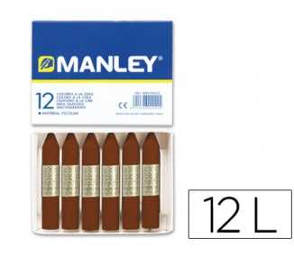 Lapices cera manley unicolor pardo n.29 caja de 12 unidades
