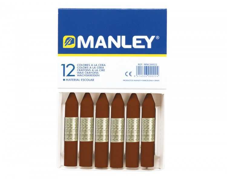 Lapices cera manley unicolor pardo n.29 caja de 12 unidades