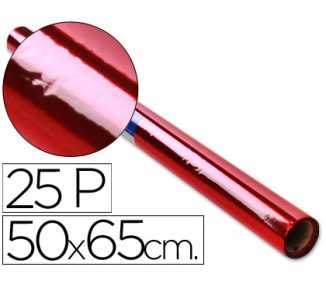 Papel celofan rollo trepado rojo 25 hojas de 50x65 cm