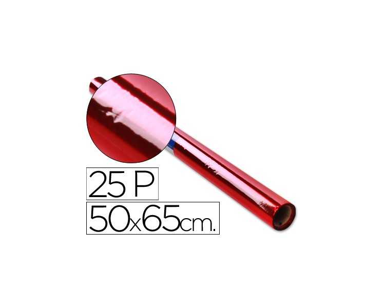 Papel celofan rollo trepado rojo 25 hojas de 50x65 cm