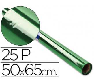 Papel celofan rollo trepado verde 25 hojas de 50x65 cm