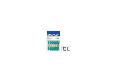 Lapices cera manley unicolor verde turquesa n.23 caja de 12 unidades