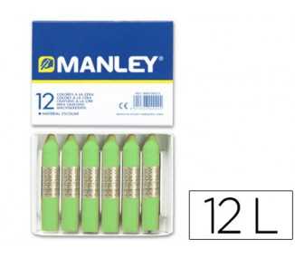 Lapices cera manley unicolor verde amarillento n.22 caja de 12 unidades