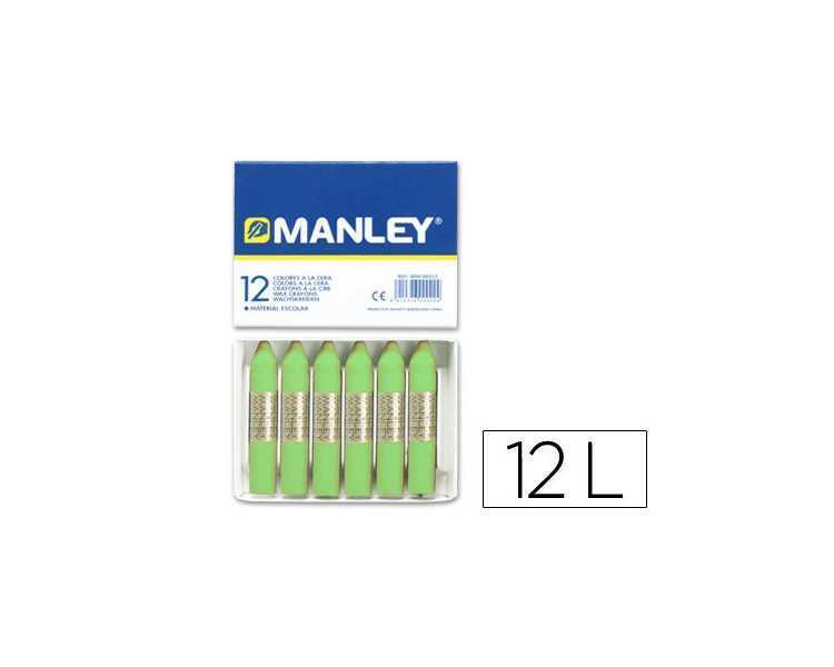 Lapices cera manley unicolor verde amarillento n.22 caja de 12 unidades