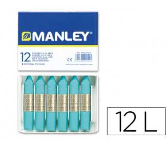 Lapices cera manley unicolor azul turquesa n.16 caja de 12 unidades