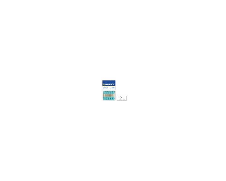 Lapices cera manley unicolor azul turquesa n.16 caja de 12 unidades
