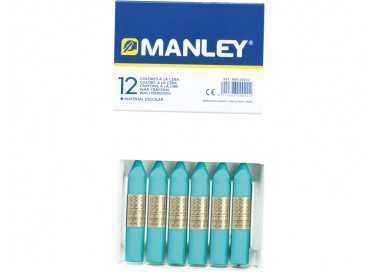 Lapices cera manley unicolor azul turquesa n.16 caja de 12 unidades