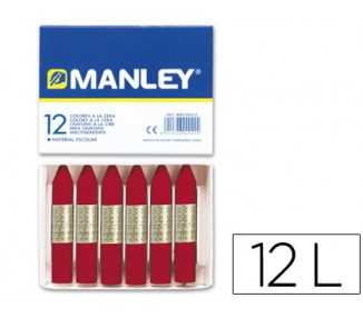 Lapices cera manley unicolor carmin n.10 caja de 12 unidades