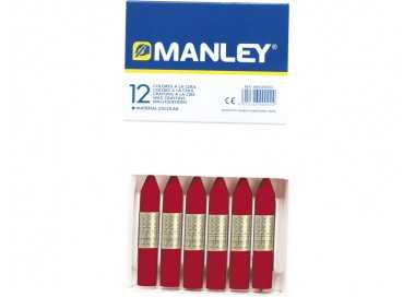 Lapices cera manley unicolor carmin n.10 caja de 12 unidades