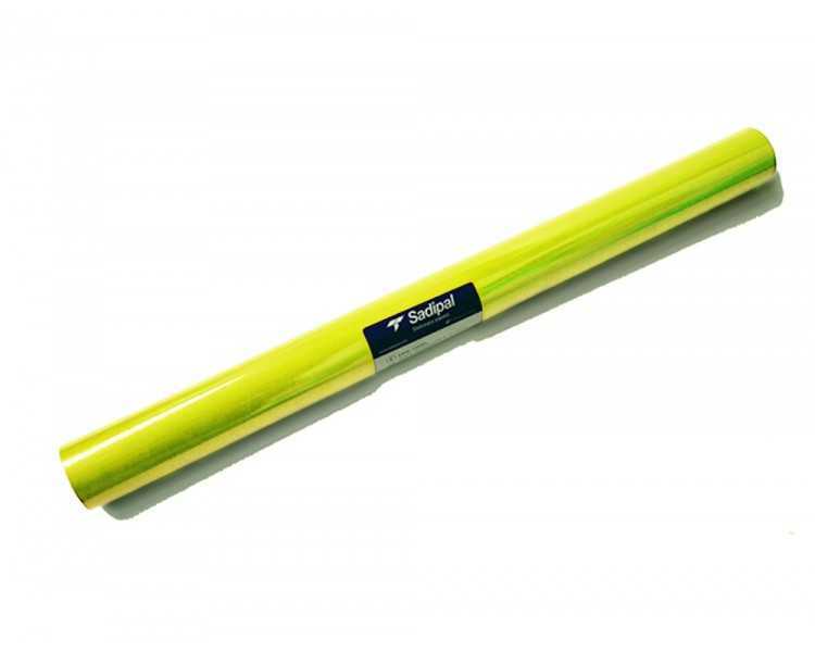 Papel charol amarillo rollo 25 hojas de 50x65 cm