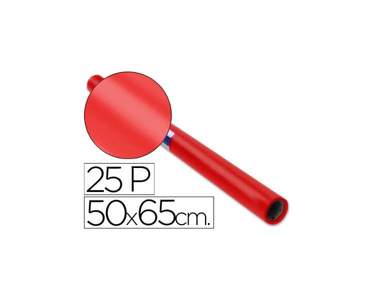 Papel charol rojo rollo 25 hojas de 50x65 cm