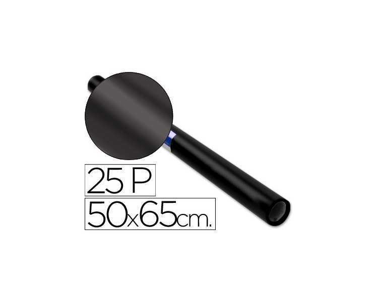 Papel charol negro rollo 25 hojas de 50x65 cm