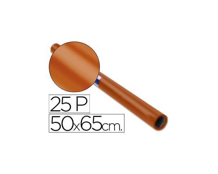 Papel charol marron rollo 25 hojas de 50x65 cm