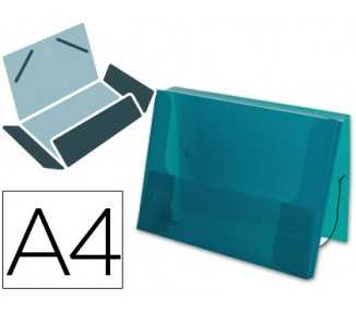 Carpeta liderpapel portadocumentos gomas 36933 polipropileno din a4 verde translucido -lomo 25 mm