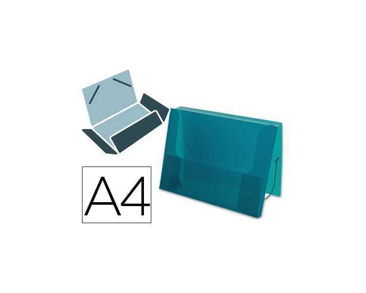 Carpeta liderpapel portadocumentos gomas 36933 polipropileno din a4 verde translucido -lomo 25 mm