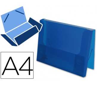 Carpeta liderpapel portadocumentos gomas 36932 polipropileno din a4 azul translucido -lomo 25 mm