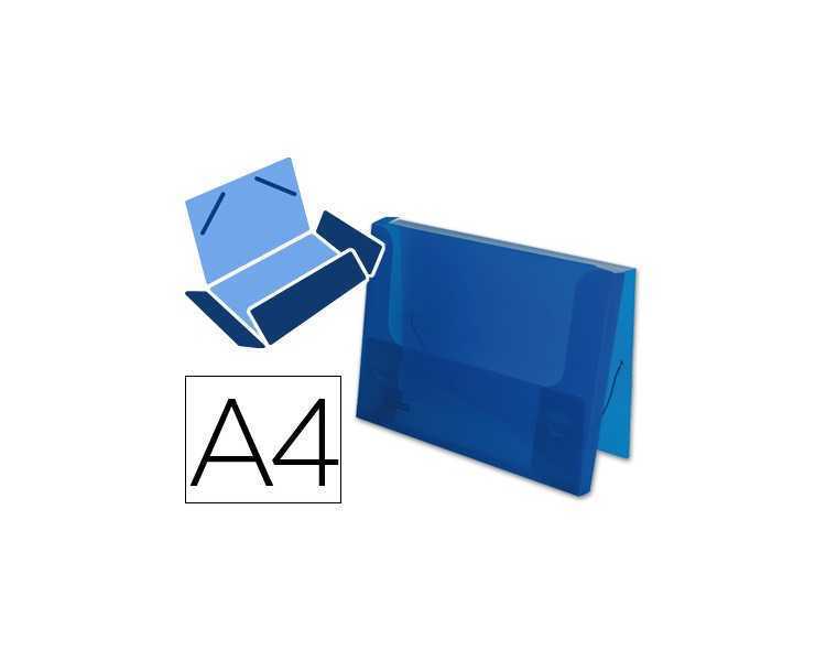 Carpeta liderpapel portadocumentos gomas 36932 polipropileno din a4 azul translucido -lomo 25 mm