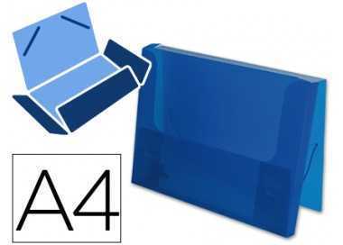 Carpeta liderpapel portadocumentos gomas 36932 polipropileno din a4 azul translucido -lomo 25 mm