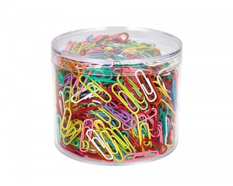 Clips colores liderpapel bote 1000 unidades colores surtidos