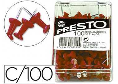 Señalizador de planos q-connect rojo caja de 100 unidades