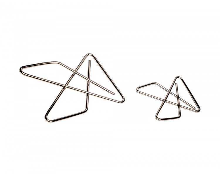 Clips pajarita q-connect 65mm niquelados caja de 12 unidades