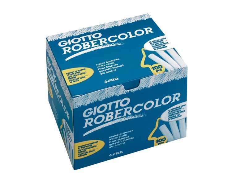 Tiza blanca antipolvo robercolor caja de 100 unidades