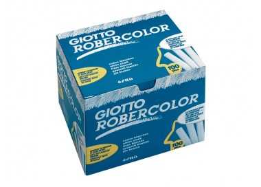Tiza blanca antipolvo robercolor caja de 100 unidades