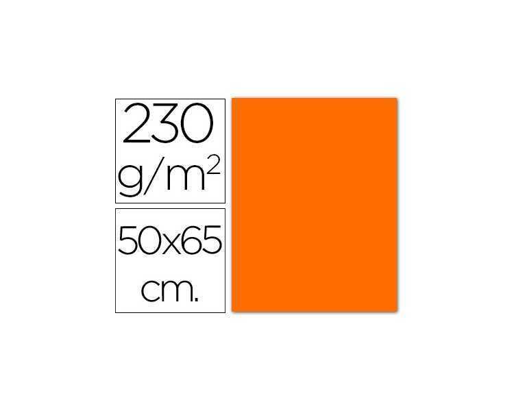Cartulina fluorescente naranja 50x65 cm 230 gr