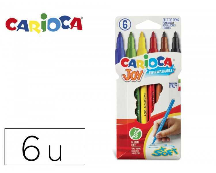 Rotulador carioca joy caja de 6 colores surtidos