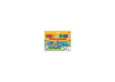 Lapices cera plastidecor caja de 24 colores surtidos Lapices cera plastidecor caja de 24 colores surtidos