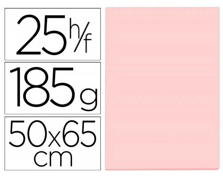 Cartulina guarro rosa 50x65 cm 185 gr