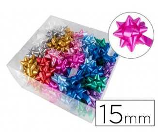 Lazos fantasia liderpapel 15 mm caja de 100 unidades colores surtidos