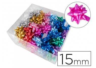 Lazos fantasia liderpapel 15 mm caja de 100 unidades colores surtidos