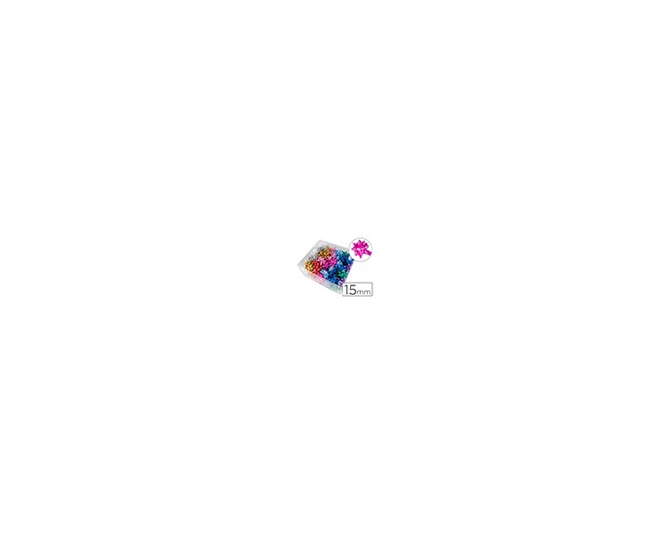 Lazos fantasia liderpapel 15 mm caja de 100 unidades colores surtidos