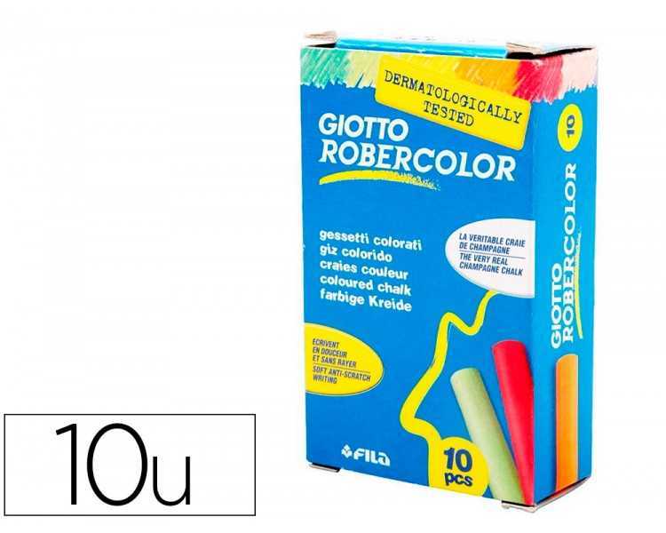 Tiza color antipolvo robercolor caja de 10 unidades
