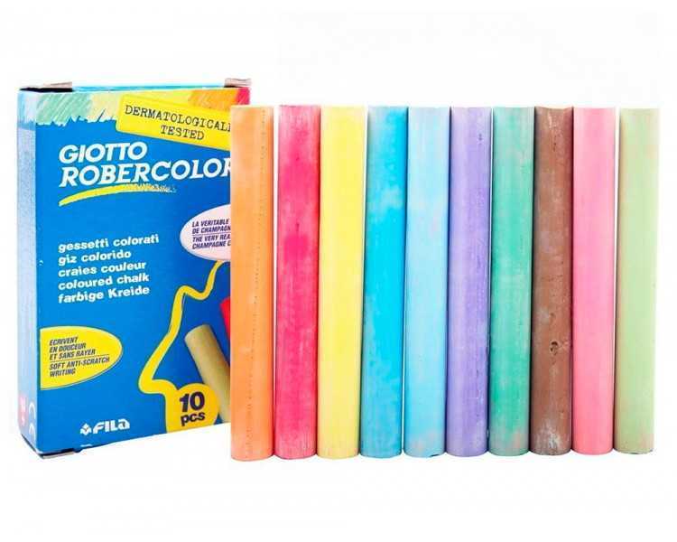 Tiza color antipolvo robercolor caja de 10 unidades